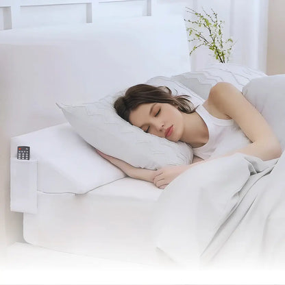 Mattress Gap Filler - Wedge Pillow with Storage Pockets for Headboard & Bed